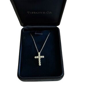 Tiffany & Co. Platinum & Diamond Cross Pendant Necklace